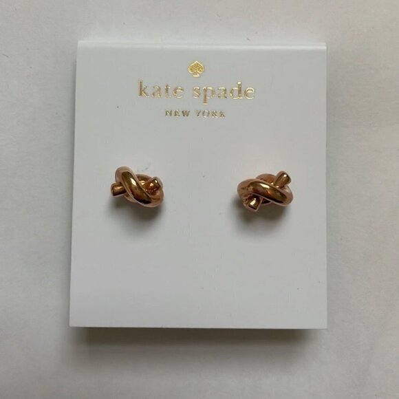 Kate Spade Sailor Knot Stud Earrings Rose Gold - Picture 6 of 7